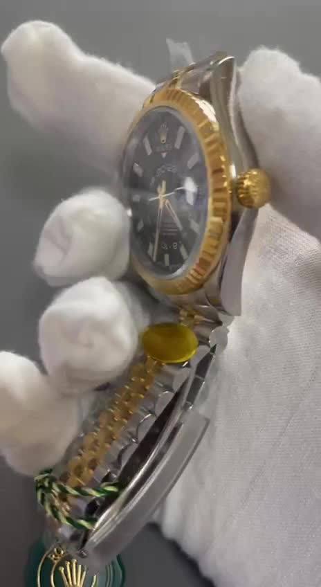 Rolex Sky-Dweller 326933 Steel Gold Black Dial Replica-fasswatch