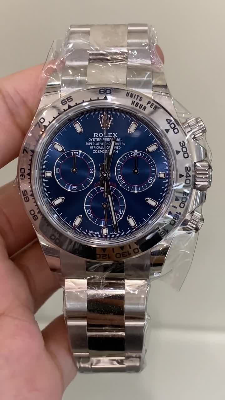 Rolex Daytona 116509 Blue Dial in White Gold-fasswatch
