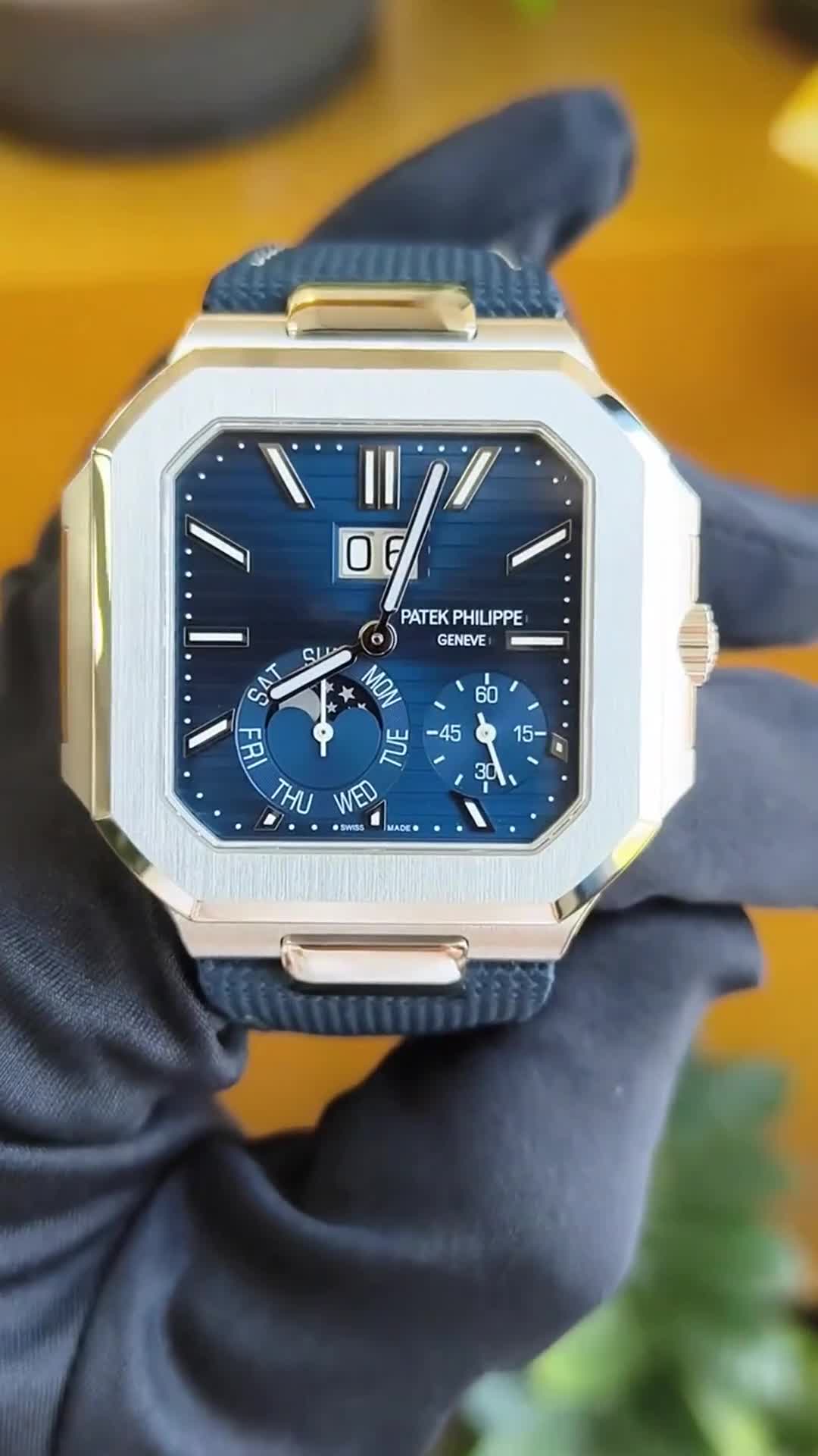 Patek Philippe Cubitus 5822P-001 Platinum Blue Dial Moon Phase (2024)-fasswatch