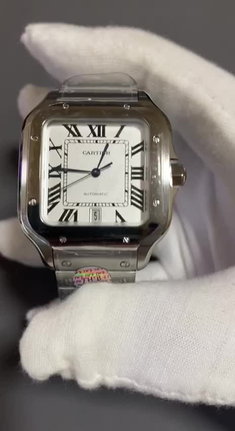 Super Clone 1:1 CARTIER SANTOS Medium Model Classic Silver WSSA0029 Replica-fasswatch