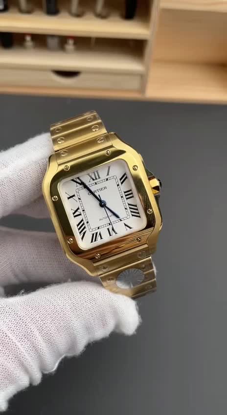 Super Clone 1:1 CARTIER SANTOS Large Model Gold WGSA0030 Replica-fasswatch