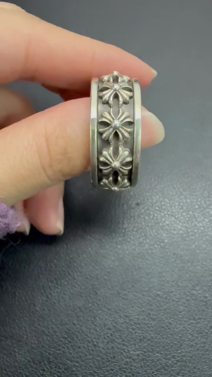 Chrome Hearts Cross Ring - Gothic 925 Sterling Silver Jewelry | David Studio