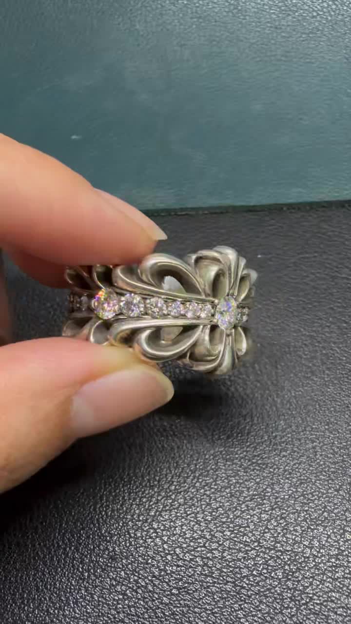 Chrome Hearts Cross Ring - Gothic 925 Sterling Silver Jewelry | David Studio