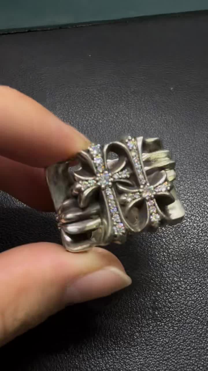 Chrome Hearts Cross Ring - Gothic 925 Sterling Silver Jewelry | David Studio