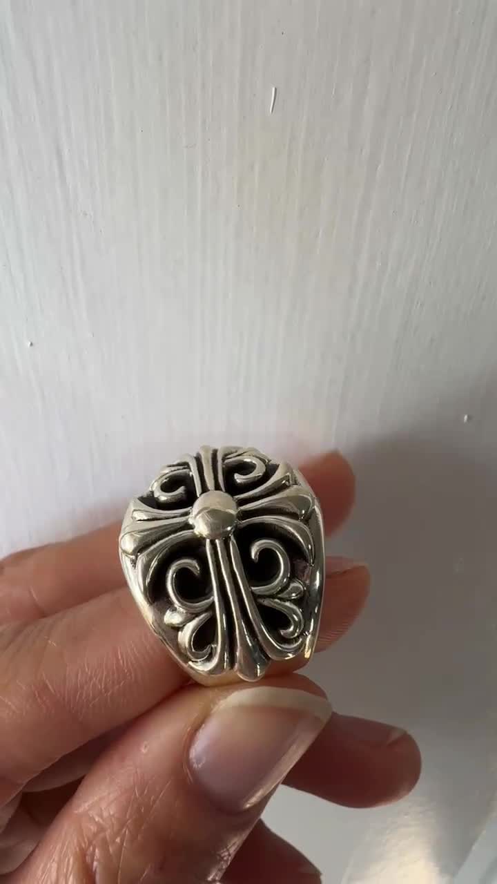Chrome Hearts Cross Ring - Gothic 925 Sterling Silver Jewelry | David Studio