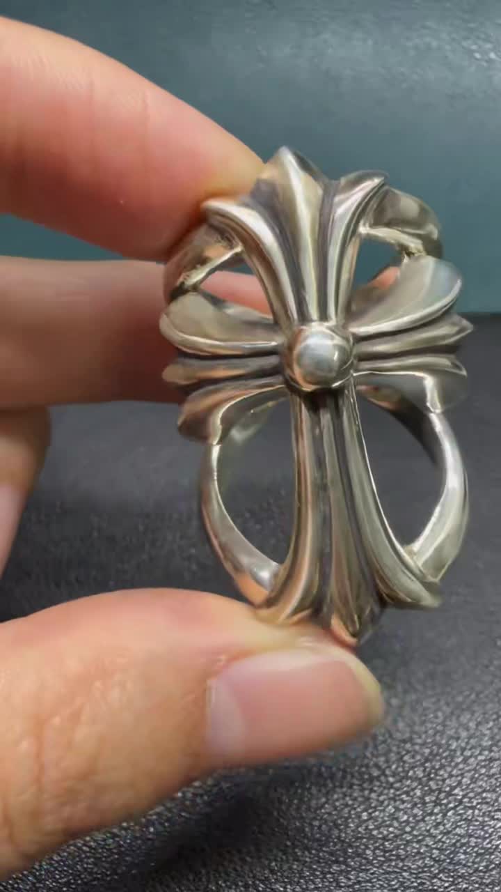 Chrome Hearts Cross Ring - Gothic 925 Sterling Silver Jewelry | David Studio