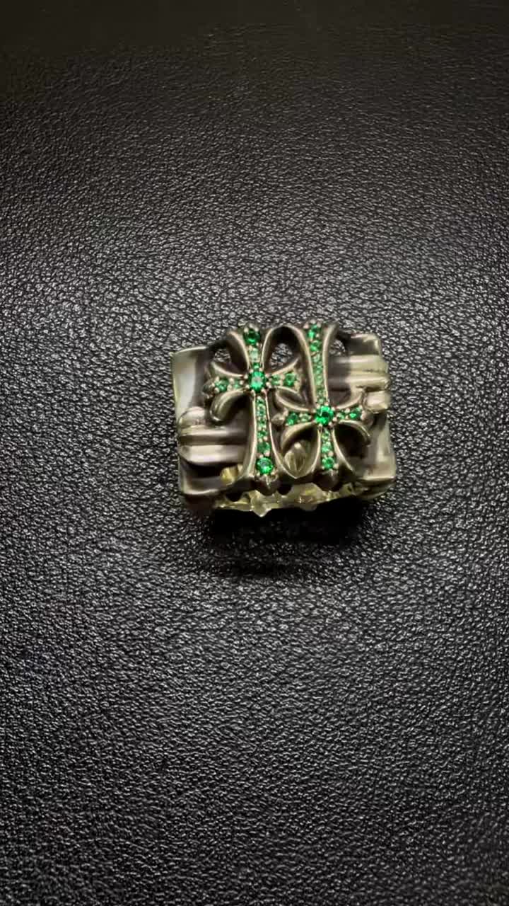 Chrome Hearts Cross Ring - Gothic 925 Sterling Silver Jewelry | David Studio